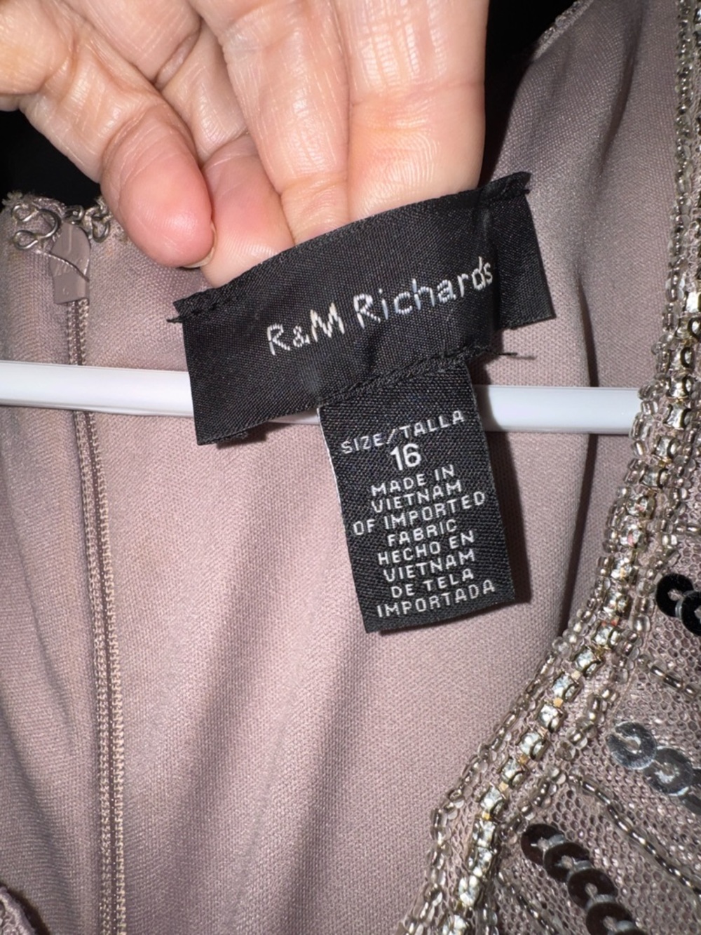 R&M Richards blush Lace Evening Gown for mother of bride or groom w Sheer Jacket - Picture 7 of 7